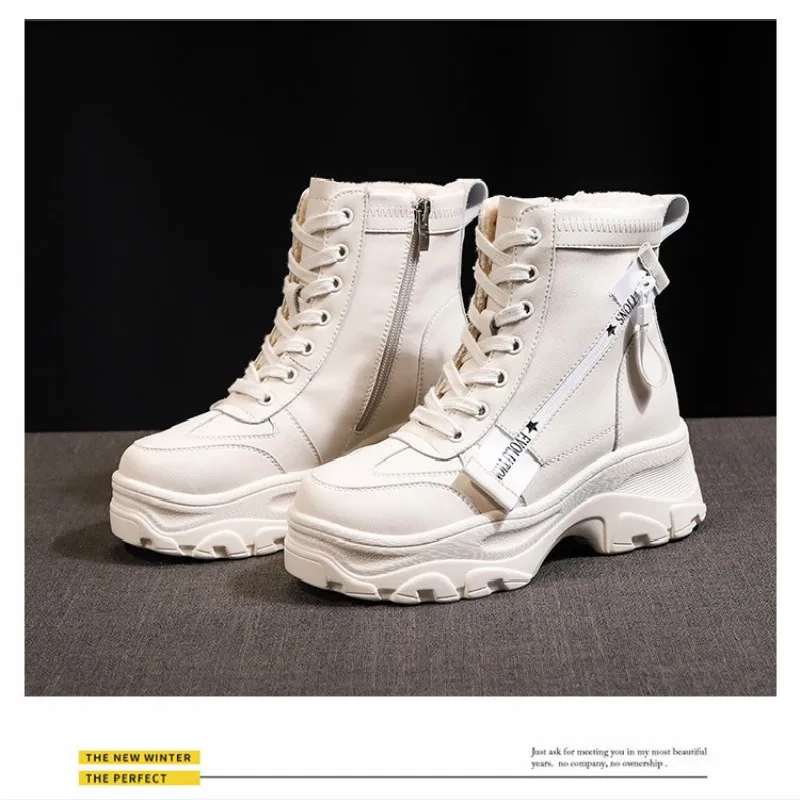 

Warm Snow Women's Boots Cotton Shoes Female Women's Boots Winter Plus Velvet Cotton Shoes Thick Soled zapatos de mujer Y11-57