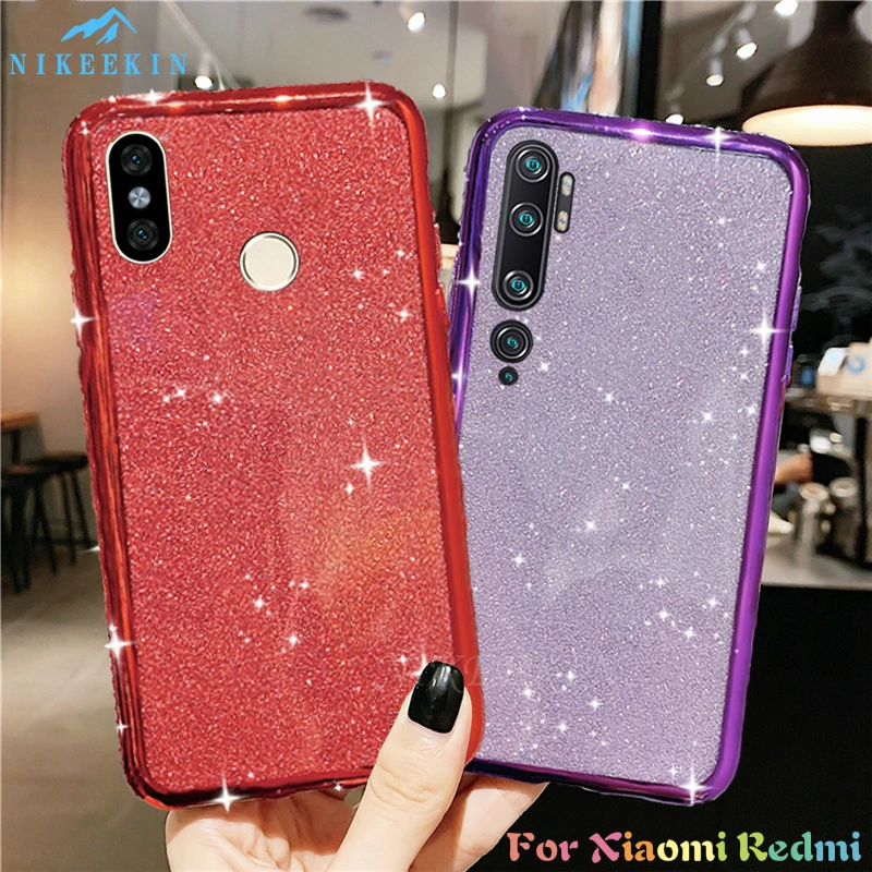 Блестящий Мягкий чехол для Xiaomi 10 Lite Note Pro 9T CC9 8 9 SE A2 A3 блестящий Redmi 9S 8T 8A 7A 7 6A 6Pro |