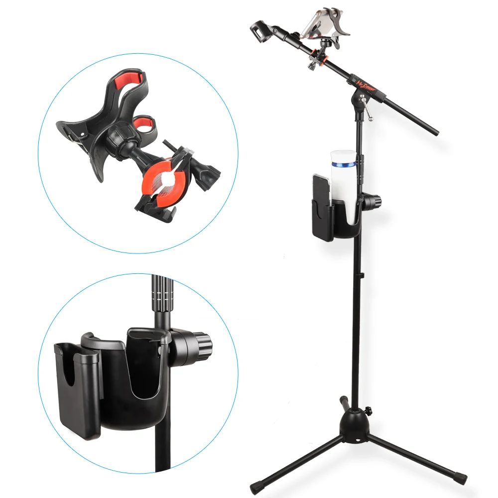 

Microphone Mic Stand Phone Holder & Music Mic Stand Cup Water Bottle Drink Holder Clamp Mount For Microphone Stand Music Stand