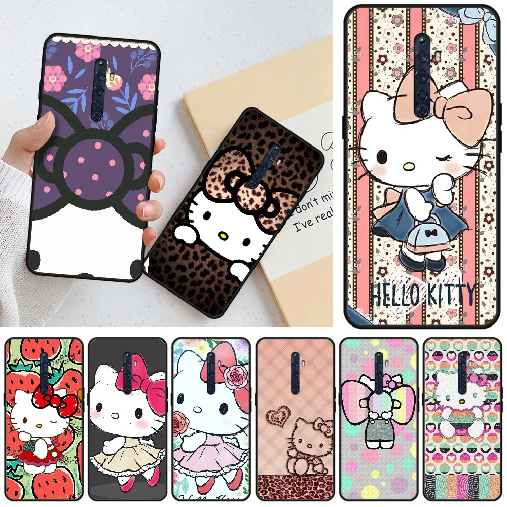 

OFFeier Cartoon cute hello kitty Luxury Unique Design Phone Cover For OPPO RENO 2Z R15pro R17pro Realme 2 2pro 3 3pro 5 5pro C2