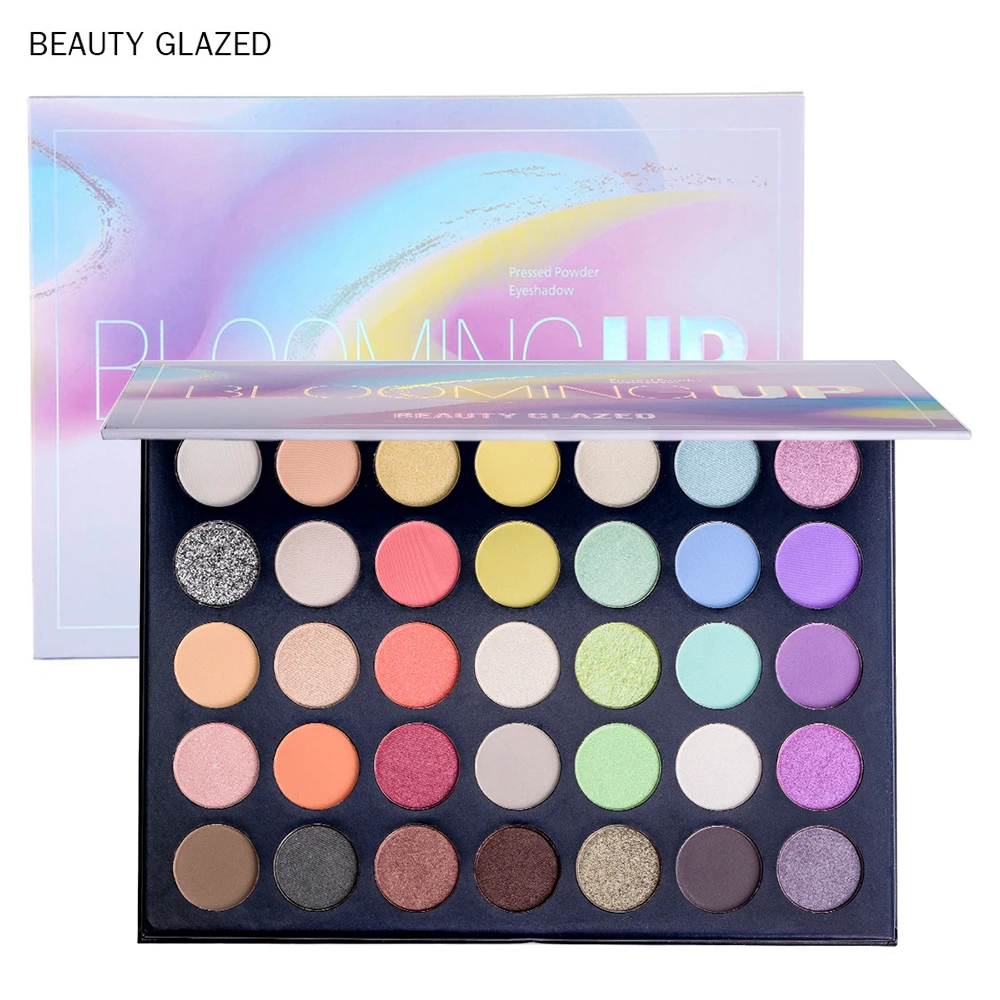 BEAUTY GLAZED Новый макияж 35 цветов цветущие тени для век Палитра пигментных мерцающих