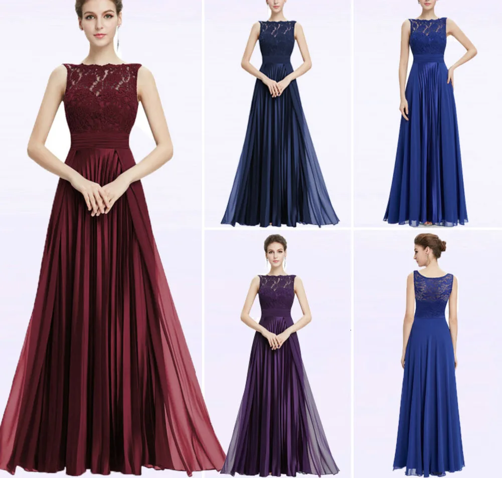 

Evening Dresses Gorgeous Formal Round Neck Lace Long Sexy Red Women Party 2019 EP08352 Special Occasion Party Dress