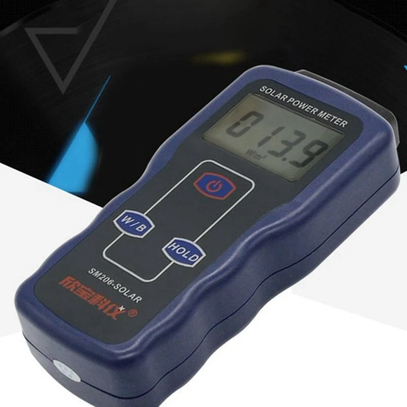 US $56.14 Solar Power Meter High Precision Light Meter Solar Radiation Tester Optical Solar Research Glass Light Intensity Data Peak Hold