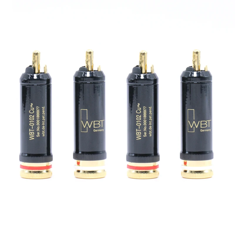4 шт./лот WBT-0102 Cu Nextgen медь RCA вилки разъем, HIFI аудио сигнал провода RCA адаптер