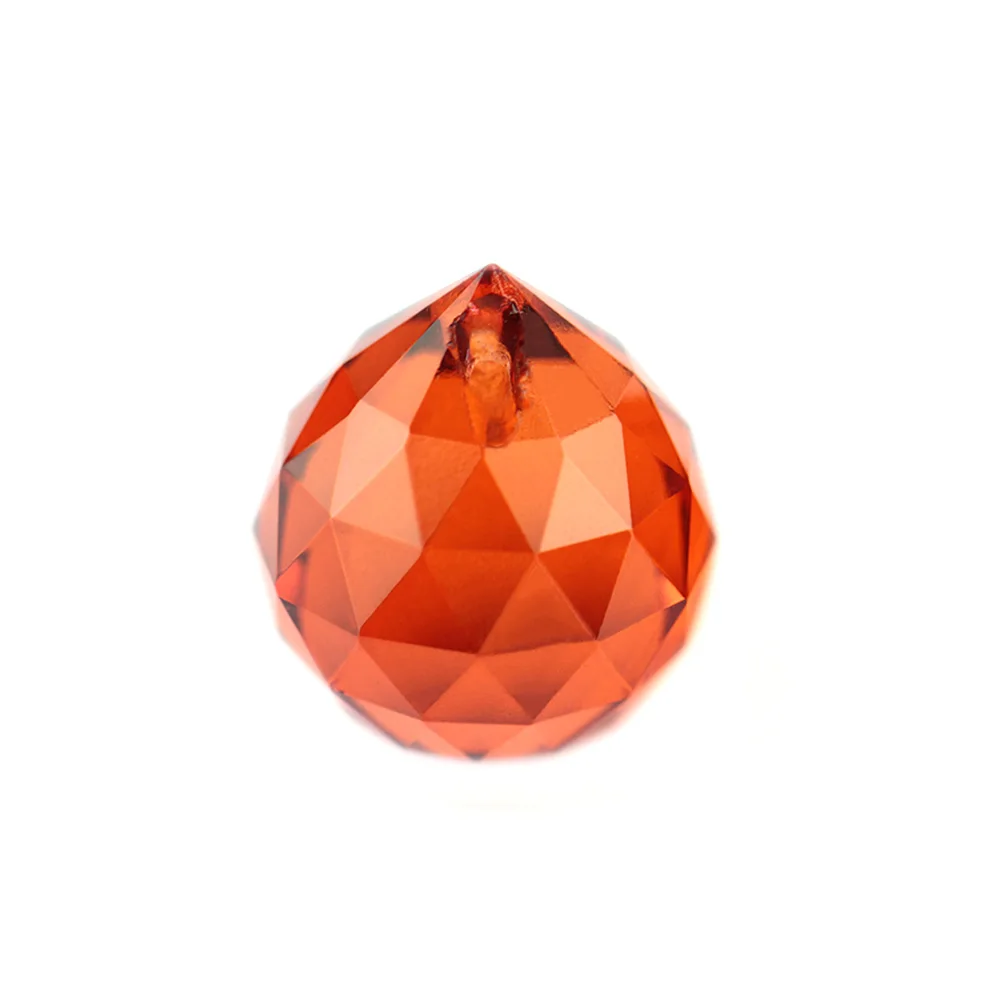 orange red Хрустальный шар Призма 15 мм-40 мм граненый стеклянный шар фэн-шуй смешанный цвет хрустальные призмы стеклянные кристаллы для люстры - Цвет: orange red