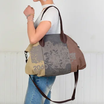 

New Arrival Time-limited Canvas Women Bag Handbag Brands Hobo Shoulder Large Capacity Graffiti Big Messenger Bags Bolso De Mano