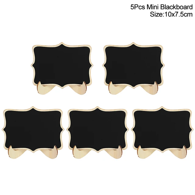 Rustic Wedding Wooden Blackboard Mr Mrs Bridal Shower Decoration Photobooth Birthday Party DIY Home Decor Sign Message Board 5Pcs Mini Blackboard