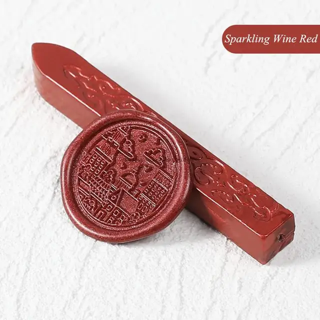 24 Colors Flower Seal Wax DIY Card Invitations Envelope Retro Wax Seal Stamp Wax Seal Magic Arrow Pattern Wax Stick With Wick Sparkling Wine Red