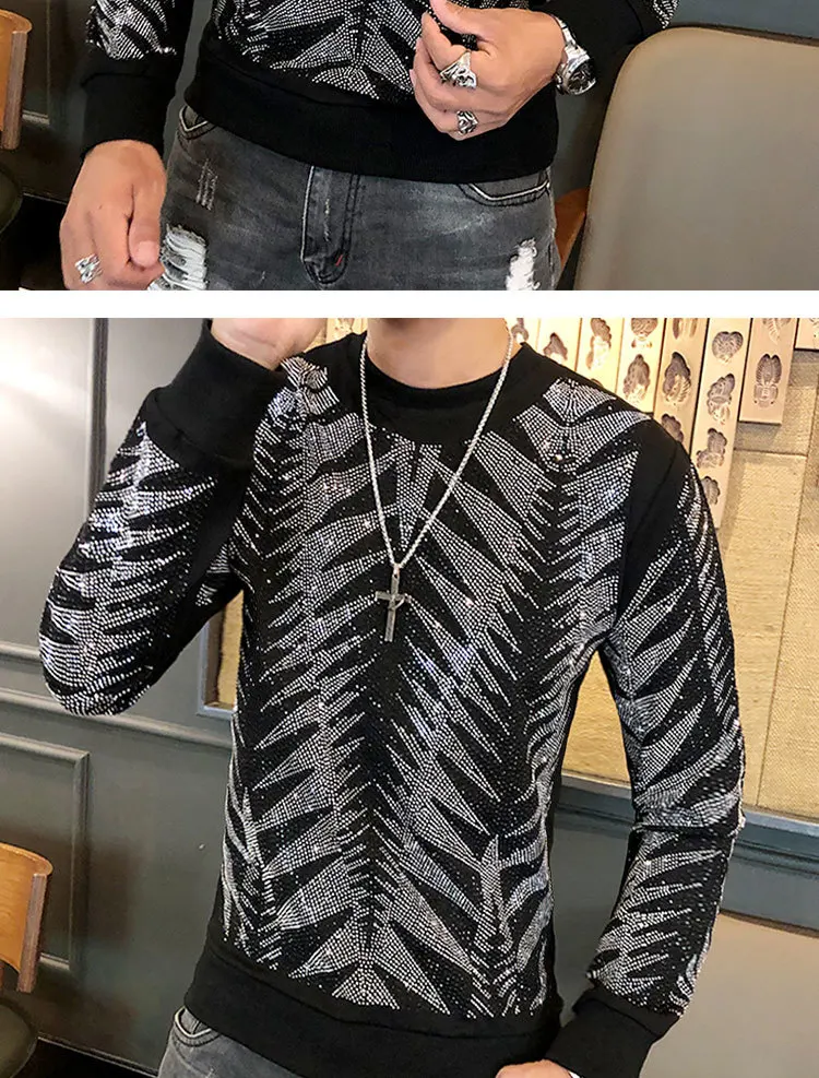 Camiseta Masculina, повседневные мужские футболки, уличная одежда, хип-хоп, панк, Готическая футболка, сценические футболки, рубашка с длинным рукавом, золотое, серебряное, блестящее
