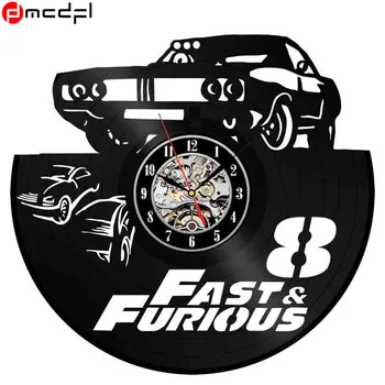 

2020 Vinyl Record 3D Furious Car Wall Clock Quartz Clock Modern Home Decoration