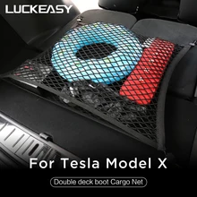LUCKEASY Innen änderung doppel deck boot cargo net für Tesla ModelX 2017- 2021 verhindern artikel aus roll und fallen
