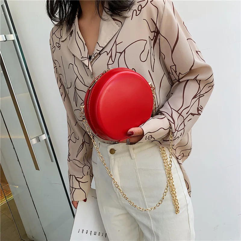 

Spring and Summer New Egg Skin Silicone Hard Shell Solid Chain Small Round Package Girls' cute Single-Shoulder Shaft Bag