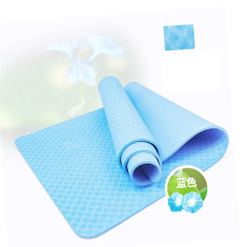 

Thickened Yoga Mat Gymnastic Mat Slip Mat TPE Foaming 6 Mm Monochrome Beginners Tablet Support Shock Pad