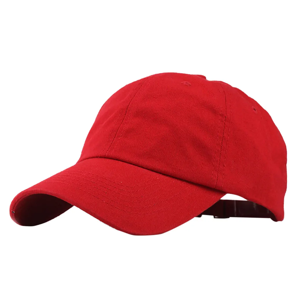 Одноцветная бейсбольная кепка для женщин и мужчин, высокое качество, красная Регулируемая Кепка в стиле хип-хоп, бейсбольная кепка для мальчиков и девочек