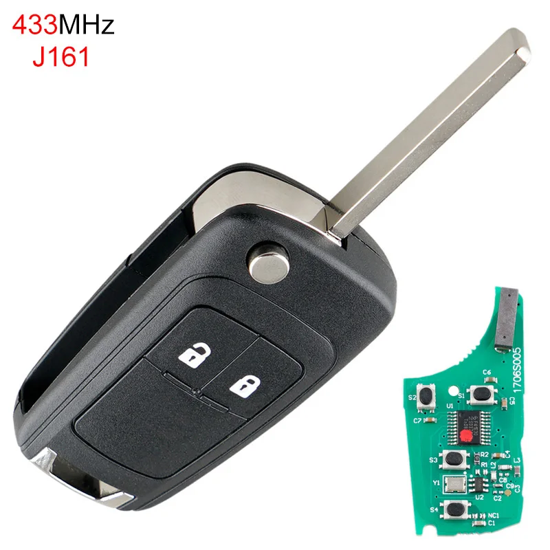 Car Key Auto Key Replacement 433 Mhz 2 Buttons Remote Key Fob With Id46