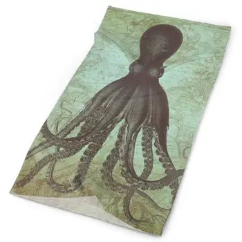 

Octopus On Antique World Map Tube Bandanas Headwear Headband Magic Scarf Face Mask Neck Gaiter