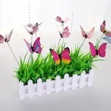 10 шт. разворачивающаяся имитация бабочки палка орнамент дома Открытый Сад бонсай декор для патио(случайный цвет