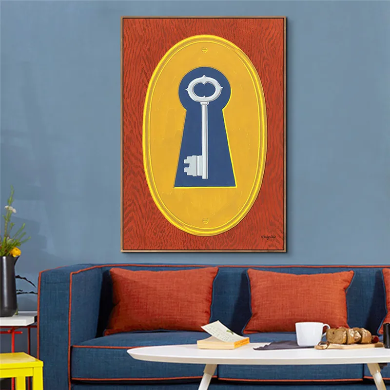 

The Key By Rene Magritte Poster and Prints Wall Art Canvas Painting Decorative Picture For Living Room Home Decor Cuadros