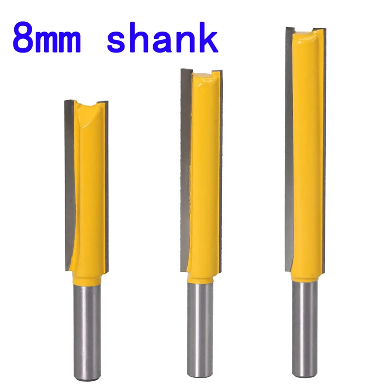 8mm Straight Shank Router Bit Extra Long Trim Tenon Woodwork Cutter Tool 