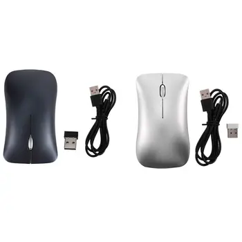 

2pcs Bluetooth 5.0 / 3.0 + 2.4G Three-Mode Wireless Mouse Silent Mouse Aluminum Alloy - Navy Black & Space Silver