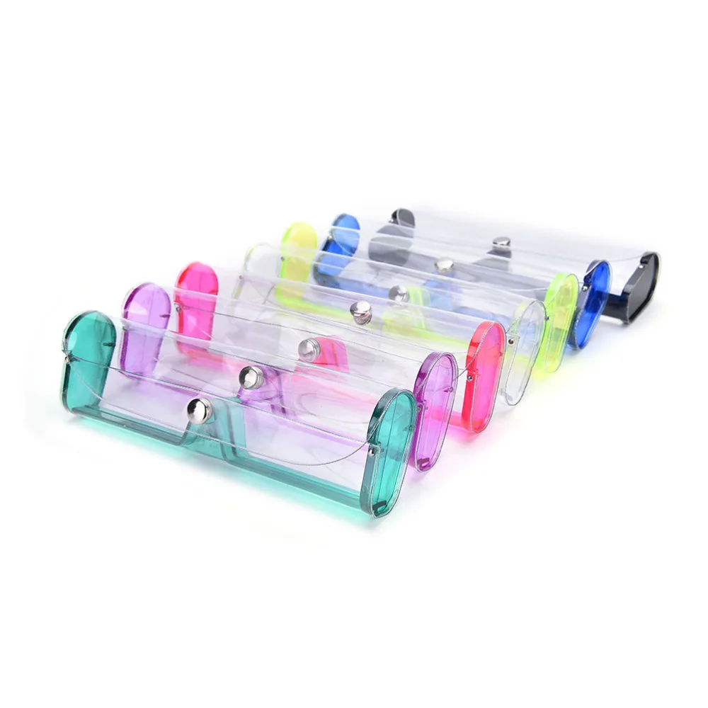 

1 Pcs 6 colors protable Eyewear Boxes Kawaii PVC Glasses Box Cute Girl's Transparent Glasses Case