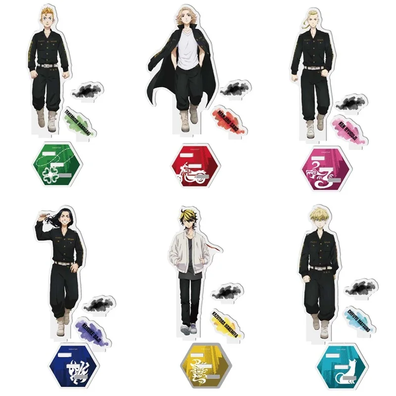 Anime Tokyo Revengers Sano Manjiro Hanagaki Takemichi Acrylic Stand Figure Model Plate Display Desk Decor Collection Xmas Gifts