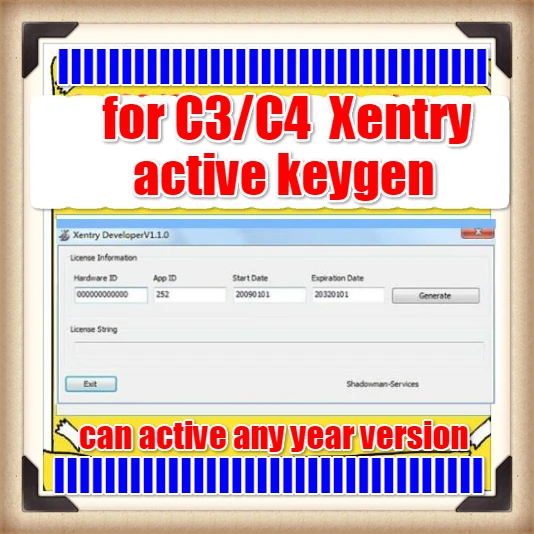Для MB Star Xentry C3 C4 Active от разработчика V1.1.0 Keygen |