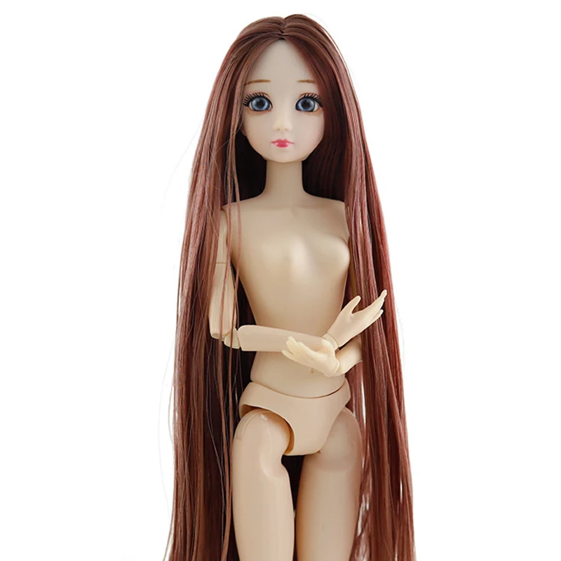 As picture 20 подвижные суставы, кукла обнаженного тела, 1/6, 30 см, BJD куклы с 3D глазами, сделай сам, длинная кукла с прямыми волосами для девочек, игрушки - Цвет: As picture