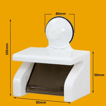 

New Waterproof Toilet Roll Paper Boxs Powerful Wall Suction Cup Holder Supporter Box For Bathroom Kitchen