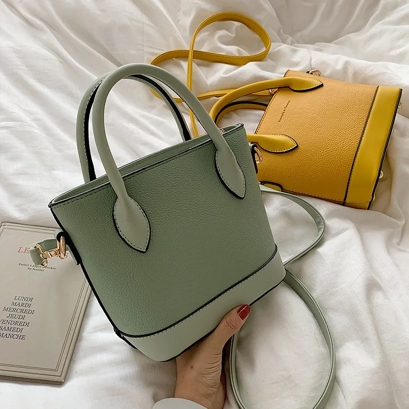 

New Small Bag Women's New 2019 Tide Korean Version of Joker Shoulder Slung Fashion Simple Leisure Portable Bucket Bag