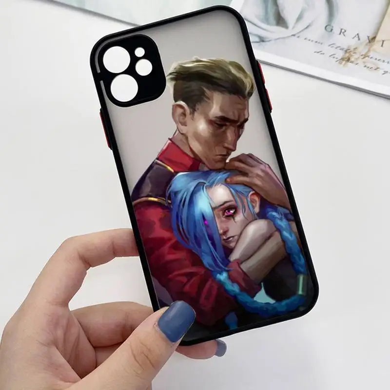 Arcane jinx Phone Case For iPhone 13 12 11 Mini Pro XR XS Max 7 8 Plus X Matte transparent Back Cover