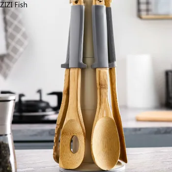 

Kitchen Spatula Set High Temperature Resistance Non-stick Pan Wooden Spatula Silicone Handle Kitchen Utensil Set