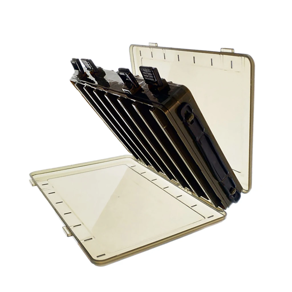 Double-Sided Fishing Lure Squid Baits Box Hook Rings Storage Box Clear Squid Jig Minnows Case Container Multipurpose Tackles Box