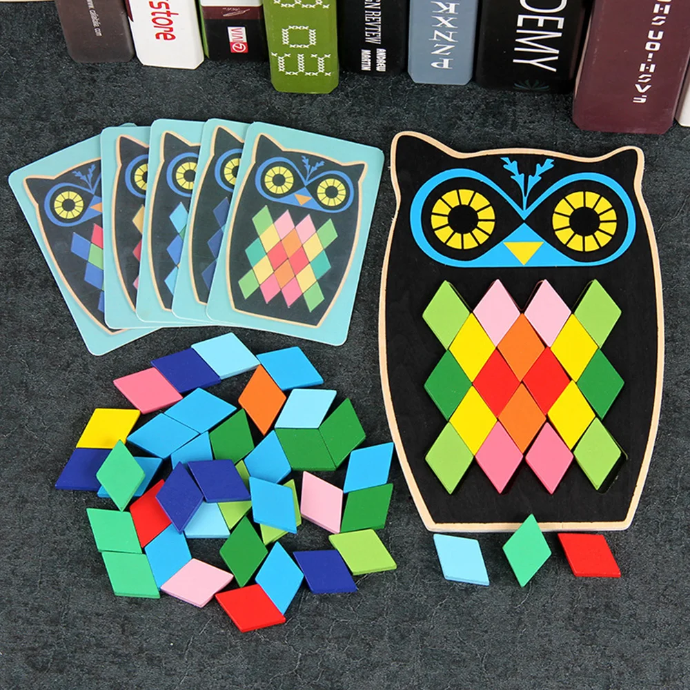 

Cartoon Owl Educational Wooden Toys for Children Multifunction Early Learning Wooden Fish Puzzles Educational Toy Gift