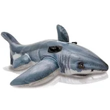 INTEX-57525 большая белая акула езда Дети надувная игрушка вода пляжная игрушка