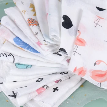 

5PCS Kids Baby Cartoon Towel Handkerchief Cotton Muslin Towel Handkerchiefs Two Layers Wipe Handkerchiefs 28X28cm
