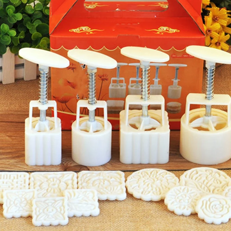 

16Pcs/Set Flower Mooncake Mold DIY Hand Pressure Fondant Moon Cake Biscuits Moulds Mid-Autumn Festival Baking Tools