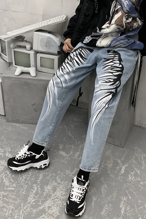 Picture color Весна Осень Новые мужские узкие джинсы модные однотонные повседневные джинсовые штаны мужские уличные ковбойские брюки в стиле хип-хоп Мужская одежда - Цвет: Picture color
