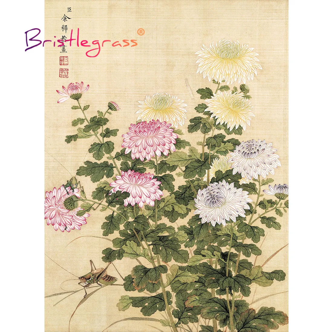 BRISTLEGRASS Wooden Jigsaw Puzzles 500 1000 Piece Chrysanthemum Flower Yuzhi Educational Toy Collectibles Chinese Painting Decor