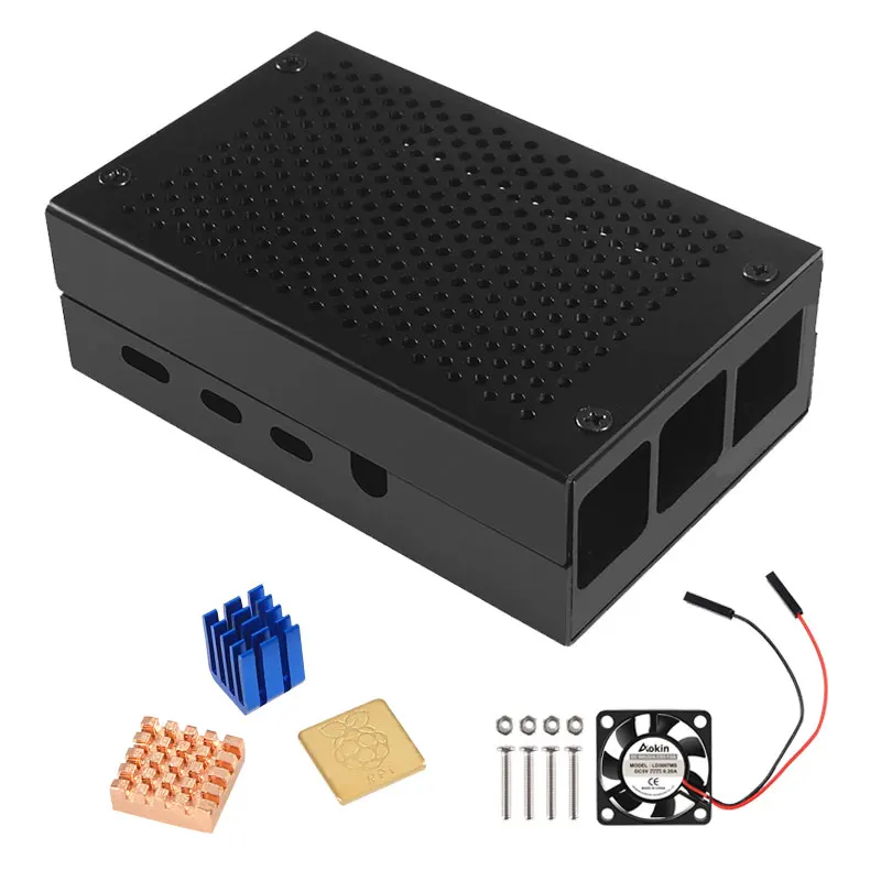 As picture Raspberry Pi 4 Чехол, алюминиевый чехол, черный, серебристый корпус, металлический корпус для Raspberry PI 4, Модель B - Цвет: As picture