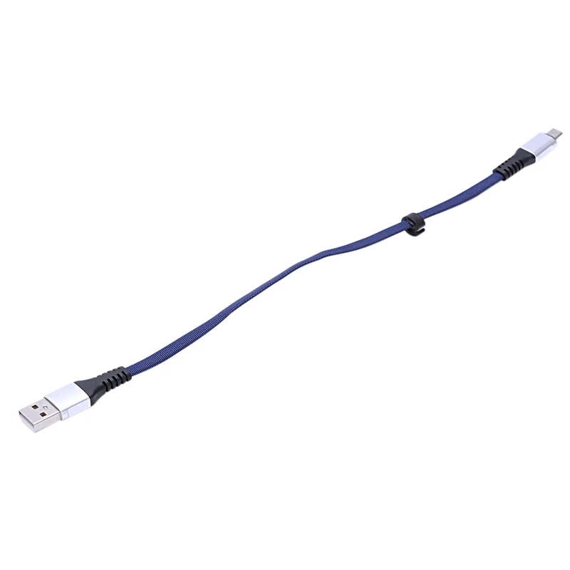 HFES USB к Micro-USB короткий плоский зарядный кабель с металлическим разъемом для