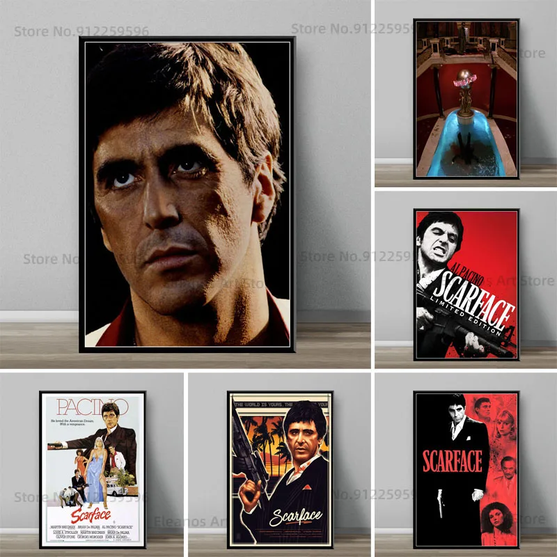Z410 Scarface The World Is Your Al Pacino Classic Гангстерский фильм настенное Искусство Холст плакат