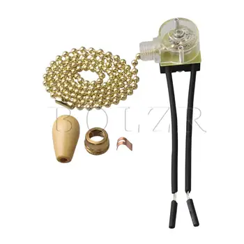 

BQLZR Alloy Lamp Pull Chain Switchs On-Off with Pull Chain Length 50cm Gold