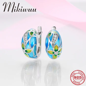 

Clear Blue River & Flower of Dawn 925 Sterling Silver Dazzling CZ Stud Earrings for Women Elegant bohemian Fine Jewelry 2020