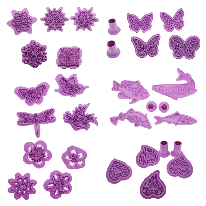 Polymer Clay Stamp Mandala snow butterfly flower Pattern Embossing Plastic Stamp DIY Pottery Texture Clay Tool