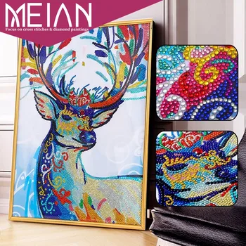 

2020 MEIAN Deer 5D DIY Diamond Painting Animal Special Shaped Picture Of Rhinestones Diamond Embroidery Decoration Home 40x50cm