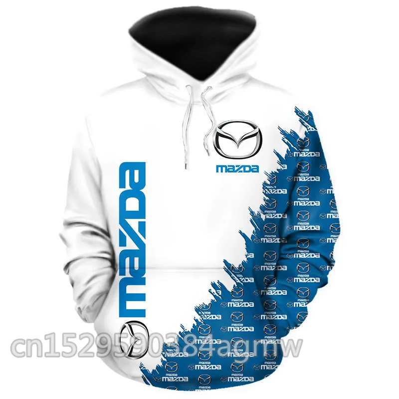 Толстовка мужская с 3D логотипом автомобиля Модный свитшот принтом Mazda