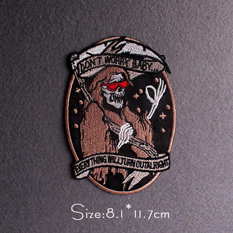 Dinosaur Embroidered Patches For Clothing Thermoadhesive Patches Iron On Patch On Clothes Stickers Stripes Punk/Rock Patch Badge 