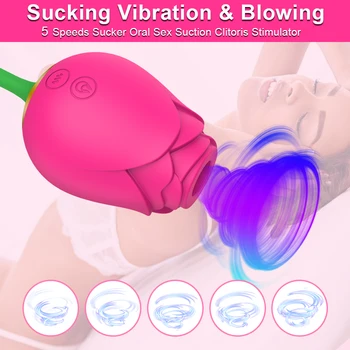 Powerful Rose Sucking Vibrator for women with Love Egg Nipple Clit Sucker Clitoris Stimulation Goods Sex Toys for Adults 18 5