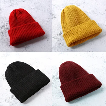 

2019 Winter Hat High Quality Cotton Beanies Casual Caps for Men Women Warm Winter Knitted Solid Fashion Cap Unisex